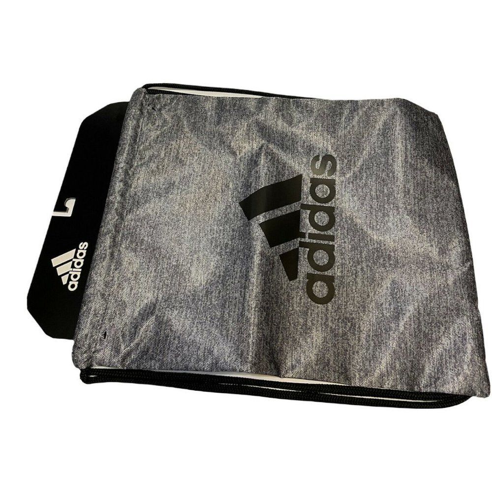 New Adidas Burst II Sackpack Gray Onix String Sports Drawstring Bag Pack